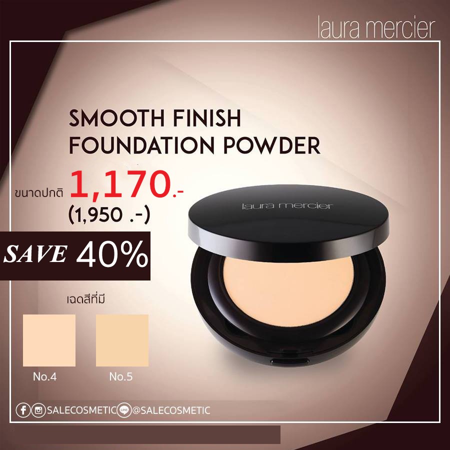 จัดโปร ลด 50% อยู่จ้า แท้ฉลากไทย แป้งผสมรองพื้น Laura Mercier Smooth Finish Foundation Powder 9.2g