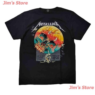 【hot sale】Jims Store 2022 เสื้อวง Metallica T-Shirt Rock เสื้อยืดวงร็อค เสื้อวงเมทัลลิกา เสื้อยืดผ้าฝ้าย 100%