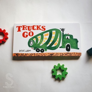 [พร้อมส่ง] Boardbook 1-5 Y  Trucks go By Steve Light