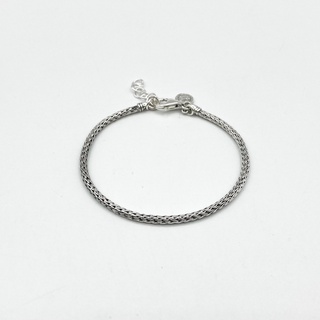 สร้อยข้อมือถักเปีย แบบร้อยชาร์มได้ สร้อยข้อมือร้อยชาร์ม เงินแท้ 925 :925 Sterling Silver Braided Bracelets [CSP0198]