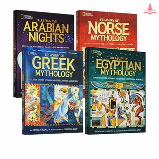 หนังสือนิทานชุดนิทานในตำนานภาษาอังกฤษสำหรับเด็ก—Childrens English Mythical Story Picture Book Story Book “National Geographic Series:Treasury of Norse Mythology/Tales From the Arabian Nights/Treasury of Egyptian Mythology/Treasury of Greek Mythology”