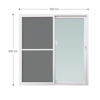 ประตู UPVC ประตู UPVC AZLE S-S มุ้ง 200x205 ซม. สีขาว ประตู วงกบ ประตู หน้าต่าง DOOR UPVC AZLE S-S 200x205cm. WHITE