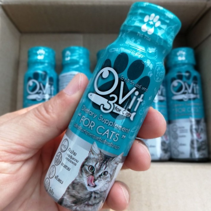 อาหารเสริม​ ​แมว สุนัข O3Vit ชุด 4 ขวด Dietary​ supplement​ 50ml.