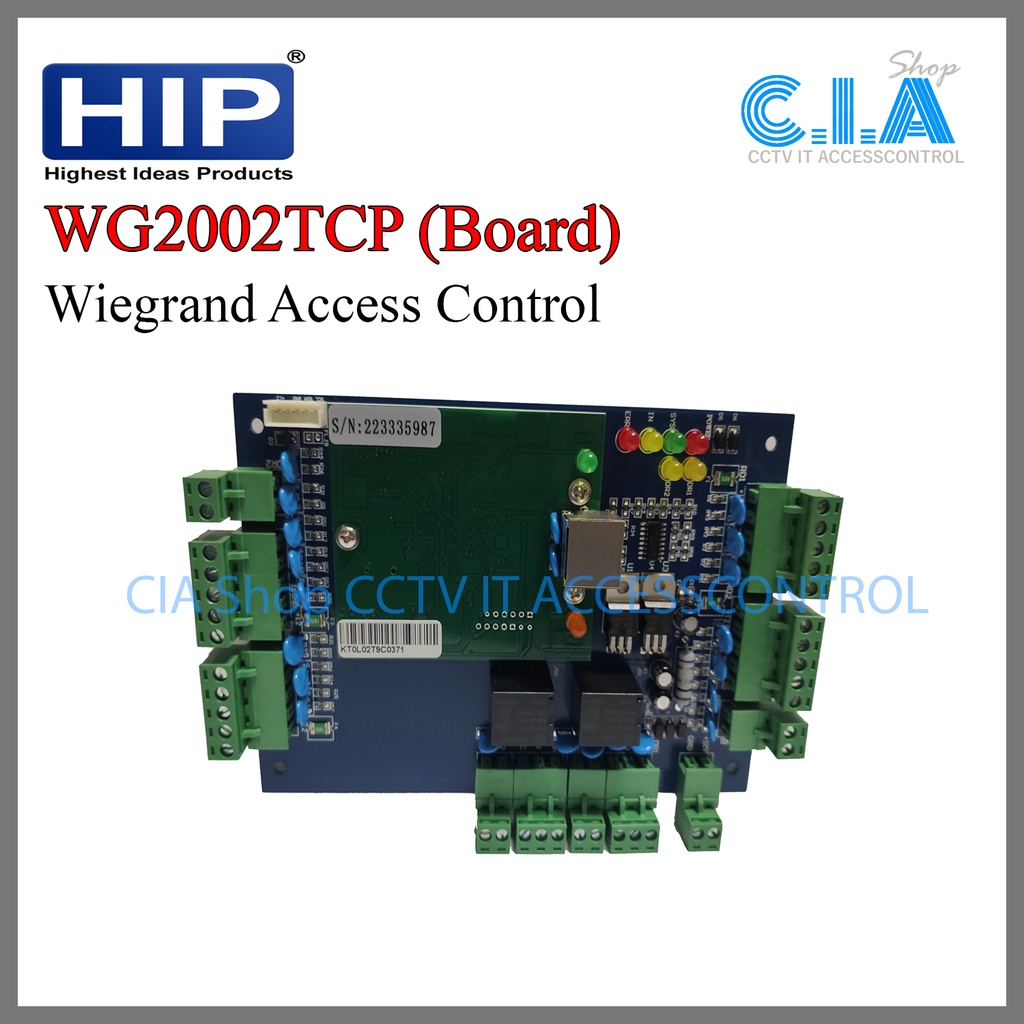 HIP WG2002T บอร์ดควบคุมไม้กั้นรถยนต์ ประตู Car Park Wiegand Controller รองรับ 2 ประตู 4 หัวอ่าน 2 สว
