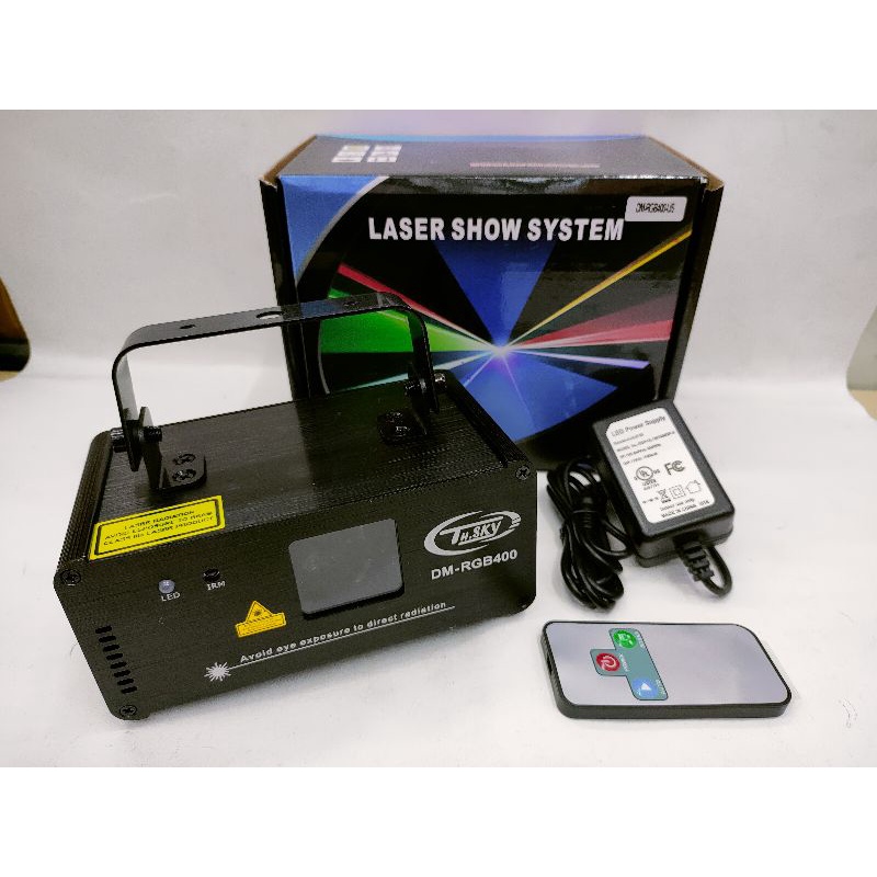 เรเซอร์ไฟดิสโก้ 1หัว 7สี 400mwมีรีโมท laser disco full color ไฟเรเซอร์ลายเส้นสายฟ้า 7สี รุ่นพร้อมรีโ