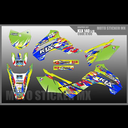 สติ๊กเกอร์ KLX140 L/RF Kawasakiทั้งคัน สติ๊กเกอร์เคลือบเงา สุดคุ้ม