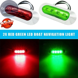 ไฟนําทาง LED สีแดง สีเขียว กันน้ํา 12-24V สําหรับติดเรือ 2 ชิ้น