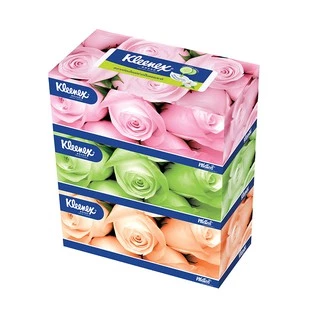 คลีเน็กซ์ กระดาษเช็ดหน้า หนา2ชั้น ลายดอกไม้ 135แผ่น แพ็ค 3 กล่อง Kleenex Facial Tissue (2Ply) Floral Box Pack3
