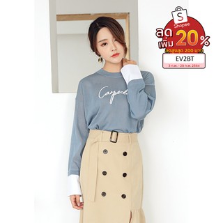 [โค้ดลด 20% EV2BT ช้อปเลย!!] Mirror Dress เสื้อจั๊มเปอร์ Letter Embroided