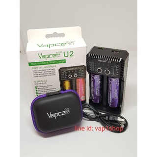 Vapcellเครื่องชาร์จพร้อมถ่าน(เครื่องชาร์จVapcell U2+ถ่าน Vapcell INR18650 3500mAh 3.7V 2ก้อน)