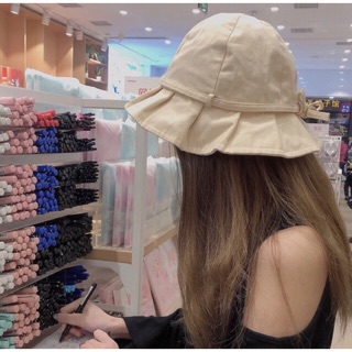 ราคาพร้อมส่ง! หมวกบักเก็ตผ้า ผูกโบว์ สไตล์เกาหลี (มี 5 สี)