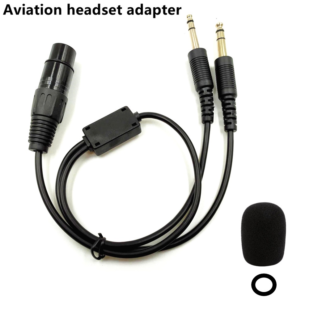 FRT For Airbus XLR To GA Dual Plug 5 Pin Headset Adapter Cable Aviation Headphone Cable earphone acc