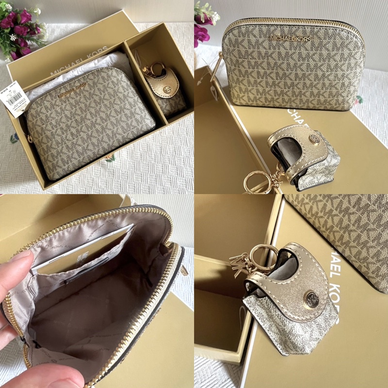 พร้อมส่ง?แท้?%]] MICHAEL MICHAEL KORS Metallic Logo Travel Pouch and Hand  Sanitizer Case 35H1GGZP2M | Shopee Thailand