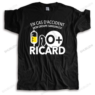 เสื้อยืดโอเวอร์ไซส์GILDAN 【สไตล์โรงเรียน】เสื้อยืด ผ้าฝ้าย 100% พิมพ์ลาย En Cas DAccident Ricard คุณภาพสูง แฟชั่นฤดูร้อน