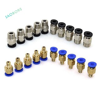 PC4-M10 Straight Pneumatic Push to Connect + PC4-M6 Quick in Fitting for 3D Printer Bowden Extruder (Pack of 20pcs)