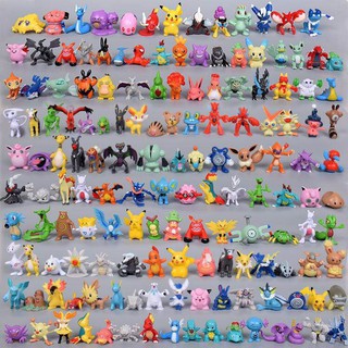 ฟิกเกอร์โปเกม่อน Bulbasaur Pikachu น่ารัก สําหรับตกแต่งเค้กวันเกิดเด็ก 96 ชิ้น ต่อชุด 48 ชิ้น