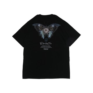 เสื้อยืดคอกลมเสื้อยืด ลาย Poeticluzien สีดําS-5XL