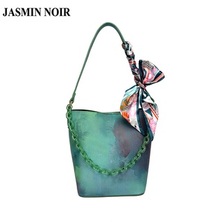 Jasmin Noir กระเป๋าสะพายไหล่ สะพายข้าง หนัง PU สายโซ่ สําหรับผู้หญิง