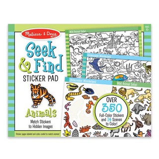 สติกเกอร์ ฉากรูปต่างๆในสวนสัตว์และสติกเกอร์เพื่อจับคู่ รุ่นสัตว์ Seek &amp; Find Sticker Pad- Animal