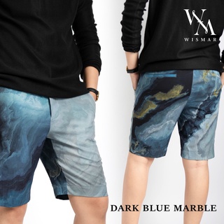 กางเกงขาสั้นลายหินอ่อน(บลูมาเบิ้ล) : Dark Blue Marble Short Pant