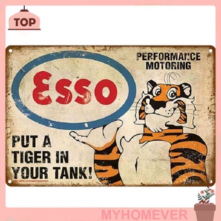 Myhom Esso แผ่นป้ายโลหะดีบุก สไตล์วินเทจ สําหรับบาร์ ผับ คลับ คาเฟ่