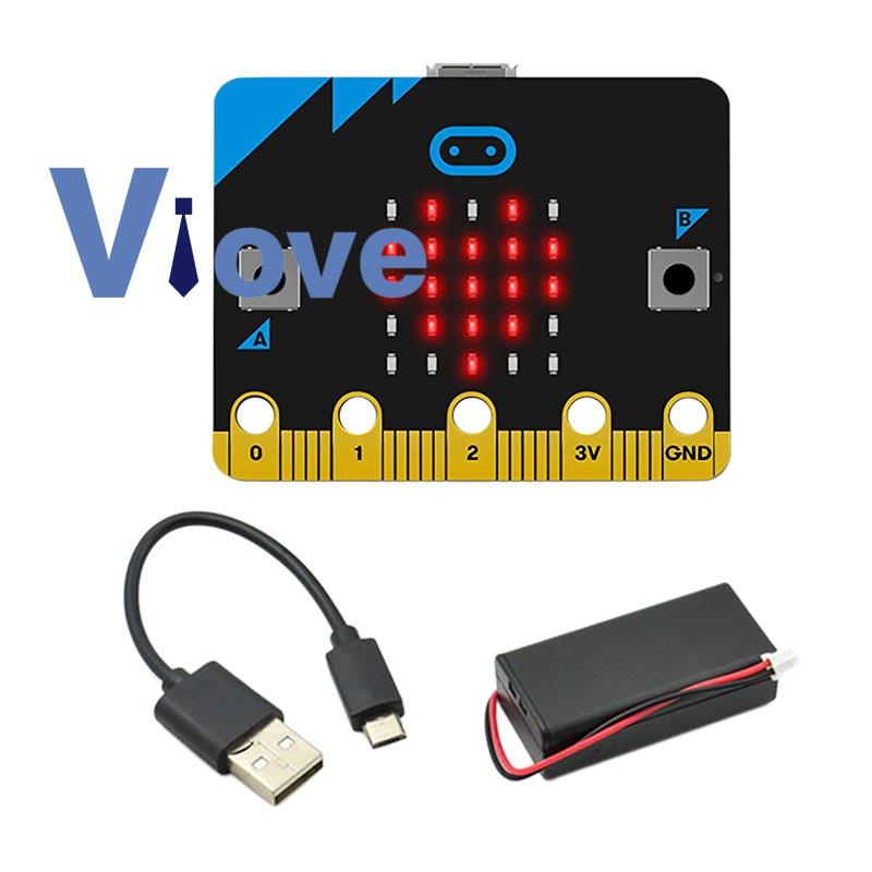 Micro:bit V1.5 บอร์ดไมโคร:Bit Smart Car Kit/Qtruck/Python Education BBC Microbit หุ่นยนต์ตั้งโปรแกรม
