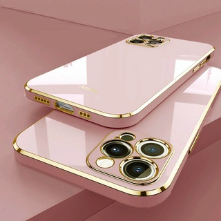 เคสโทรศัพท์ซิลิโคน TPU แบบนิ่ม ชุบทอง 6D ป้องกันกล้อง บางพิเศษ หรูหรา สําหรับ iPhone 14 Pro Max 14ProMax 14Max iPhone14 i14