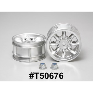 TAMIYA 50676 M-CHASSIS 8-SPOKE WHEELS 2PCS. (PLATED)