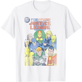 ผ้าฝ้ายคอกลมเสื้อยืดผู้ใหญ่ Justice League League 1 Cover T-Shirt - เสื้อยืดผู้ชาย - เสื้อยืดผู้หญิง - เสื้อยืดผู้ชาย -