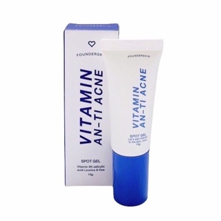 Founderskin Vitamin An-ti Acne Spot gel ละลายสิว ฟาวเดอร์สกิน 10g.