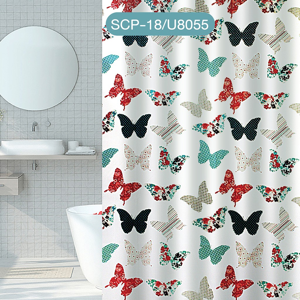 [[ถูกที่สุด]] ผ้าม่านห้องน้ำ PEVA พิมพ์ลายสายงาม ขนาด 180x180 cm. OL/SCP-18 - รูปที่ 4