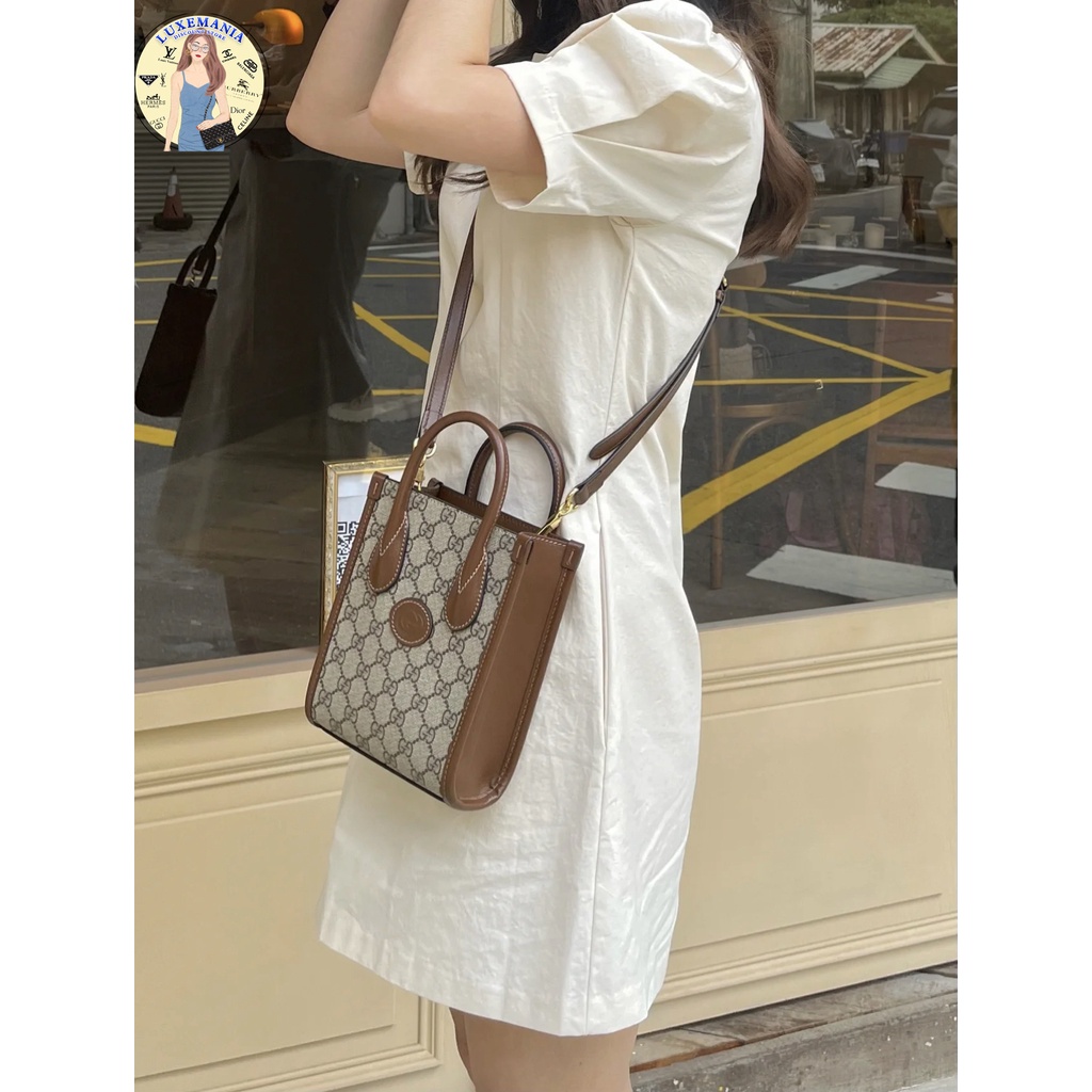 ใหม่ราคาถูกที่สุดใน Shopee ของแท้ 100 Gucciกระเป๋า Mini tote bag with ...