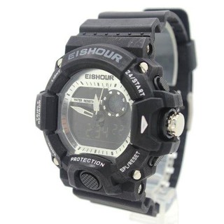 Sport Watch EISHOUR นาฬิกาชาย-หญิง สายยาง 2 ระบบ (เข็มและDigital) SW-EH1(Black)