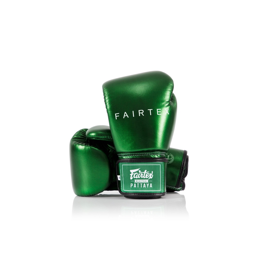 นวมชกมวย Fairtex “Metallic” Boxing Gloves BGV 22 Green นวมต่อยมวย สีเขียว มีกระเป๋า