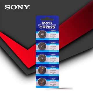 ถ่านกระดุม Sony CR2025  3V. ถ่าน 1แผงบรรจุ 5ก้อน