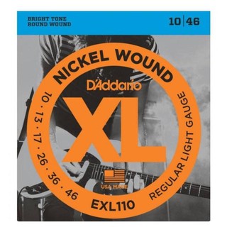 ﻿DAddario สายชุดกีตาร์ไฟฟ้า Nickel Wound, Regular Light GRUGE 10-46 รุ่น EXL110 ของแท้100%