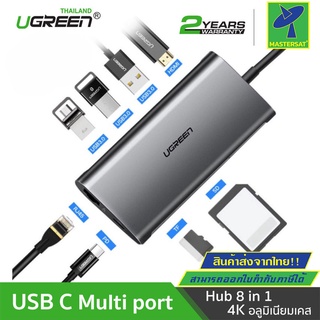 Mastersat UGREEN ของแท้ 100% รุ่น 40873 USB C 9 in 1 Connector, USB Type C Hub ตัวแปลงสัญญาณภาพ HDMI 4K, VGA 1080P