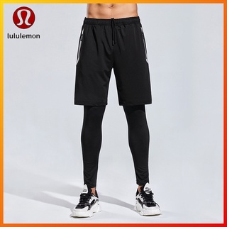 Lululemon  ใหม่ กางเกงกีฬา ขาสั้น ยืดหยุ่น แห้งเร็ว สองชิ้น สําหรับผู้ชาย ใส่ออกกําลังกาย เล่นโยคะ วิ่ง c625