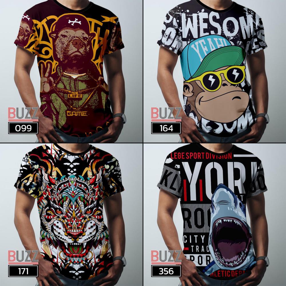เสื้อยืดแฟชั่น พิมพ์ลายหน้า-หลัง เสื้อยืดใส่ได้ทั้ง ชาย หญิง สาวอวบ อ้วน บิ๊กไซส์ [S-4XL] Men