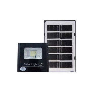 โปรโมชั่น : JD ไฟโซล่าเซล Solar Light LED แสงสีเหลือง เเสงขาว โซล่าเซลล์ สปอตไลท์ 35w 55w 75w 150w 200w 300w กันน้ำ รับประกัน 1 ปี