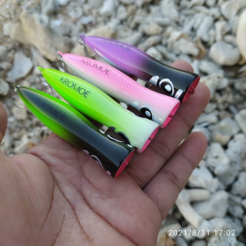 ชุด Mini popper 10gr พร้อมตะขอ ล่อไม้ป๊อบเปอร์ไม้ทํามือ