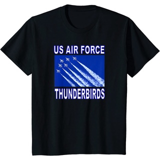 T-shirt  สหรัฐอเมริกา เสื้อยืดแขนสั้นลําลอง พิมพ์ลาย Air Force Thunderbirds Aerial Demonstration Squadron แฟชั่นสําหรับผ