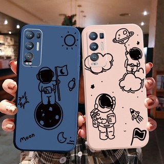 เคสซิลิโคนนิ่ม ขอบตรง ลายนักบินอวกาศ สําหรับ OPPO Reno6 Z 5G Reno 5 Pro 4 4G 3 Reno2 Z F