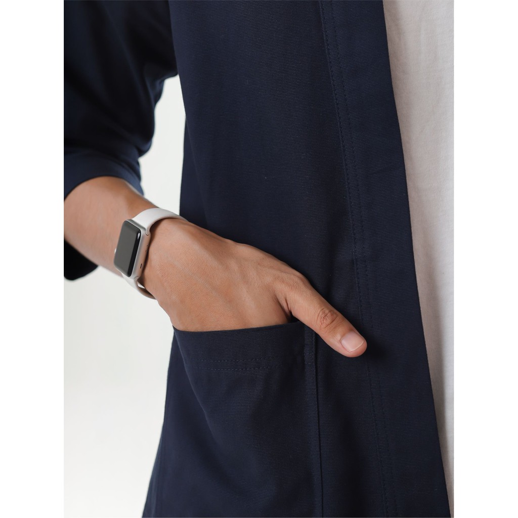 ZAEMERCI - KIMONO CANVAS 3/4 REEVA NAVY CASUAL MEN OUTER BLAZER REGLAN UNISEX ต้นฉบับ