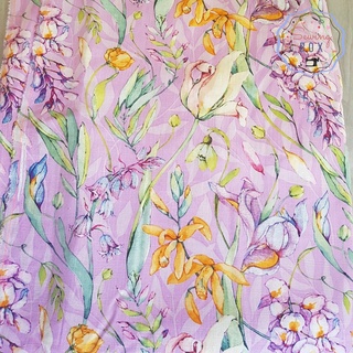 ผ้าลินิน mix viscose กว้าง 55 นิ้ว ผ้าเนื้อดี พิมพ์ลายสวย sewingbox