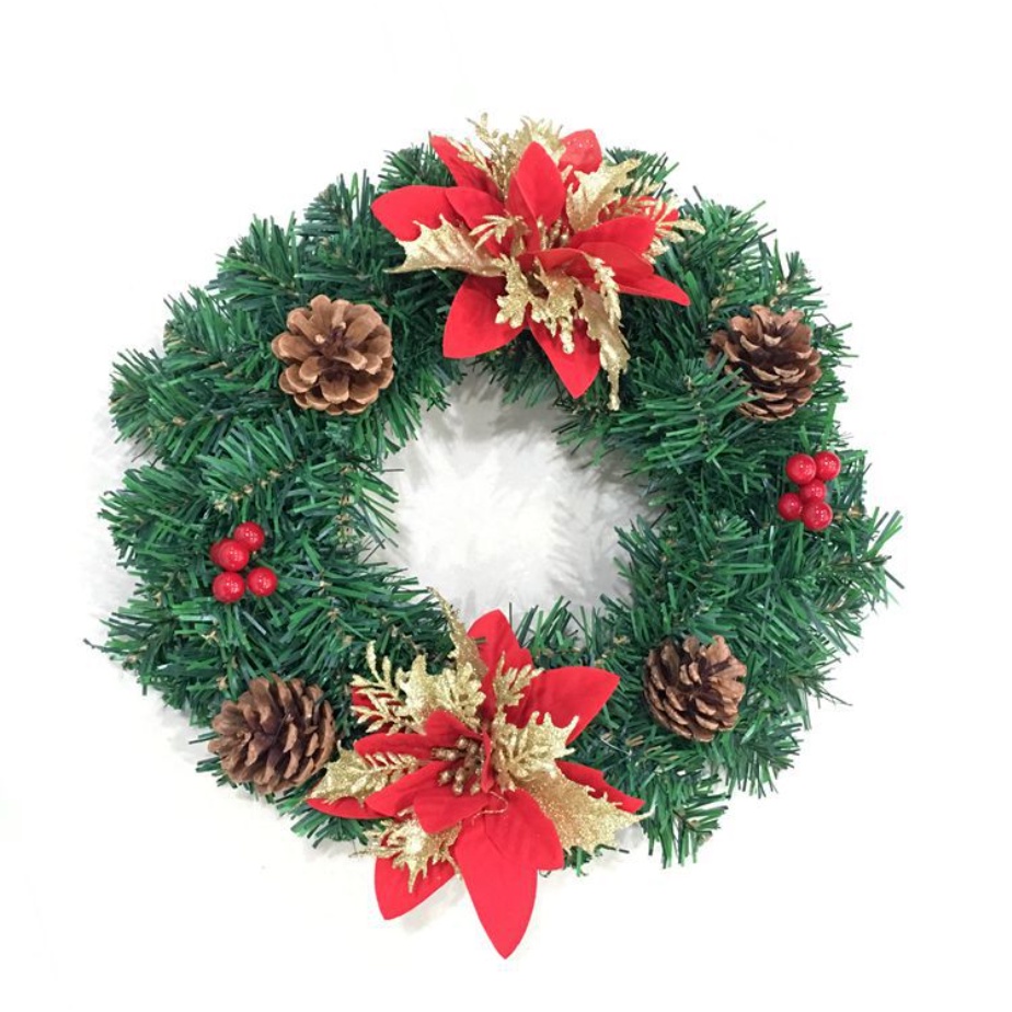 พวงมาลาสีทองจําลองต้นคริสต์มาส 1 ชิ้น - รูปที่ 4