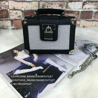 ALDO BOX SHOULDER BAGแท้💯outlet กระเป๋าสะพายทรงกล่องรุ่นใหม่ ด้านหน้าแต่งคริสตัลวิ้งสุดๆ