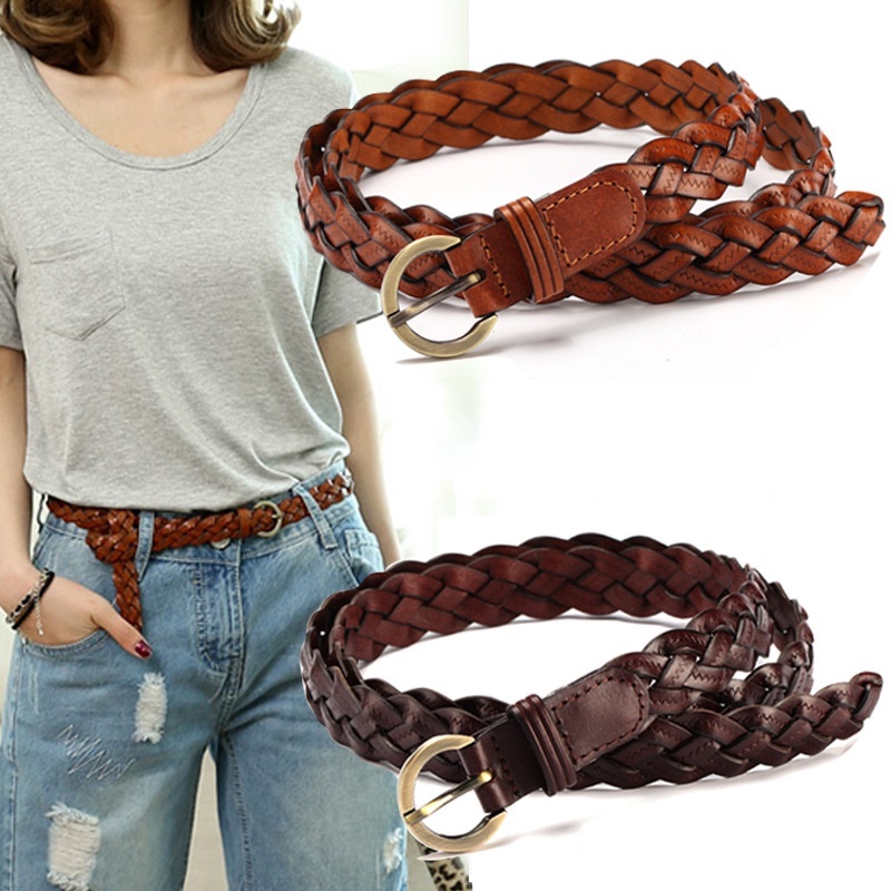 ใหม่Wvintageเตาอบถักเข็มขัดผู้หญิงBoho Beachสไตล์ทอมือแฟชั่นเข็มขัดFauxเข็มขัดหนัง