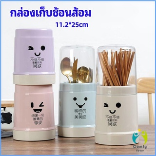 Comfy กล่องเก็บช้อนส้อม กล่องเก็บตะเกียบ มีฝาปิดกันฝุ่น น่ารัก chopsticks storage box