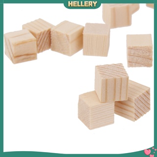 [Hellery] ก้อนไม้ทรงสี่เหลี่ยมขนาดเล็ก 10 มม. 50 ชิ้น
